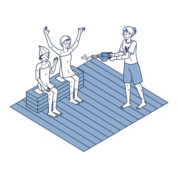 一个女人从一个女热浪老师那里收到一个燃烧的鼓风机的等角图图片下载