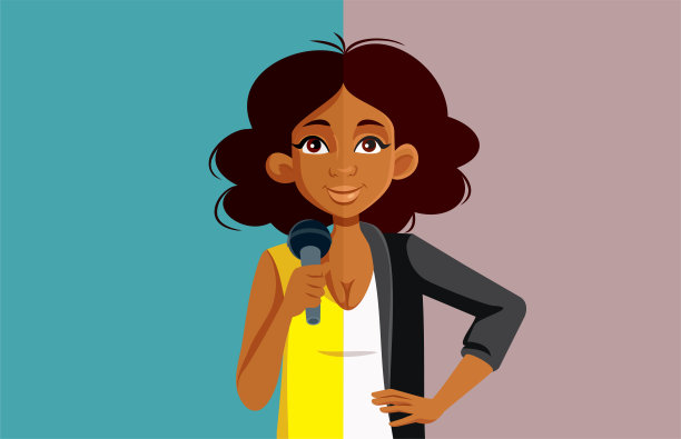 歌手专业与职业商业女性矢量卡通插图图片下载