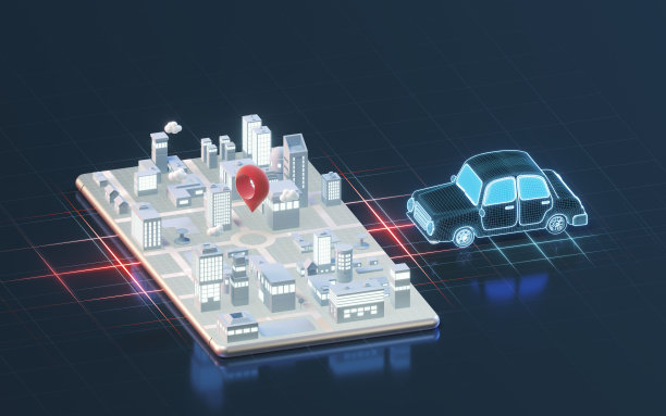 智能手机和手机定位，3d渲染。图片下载