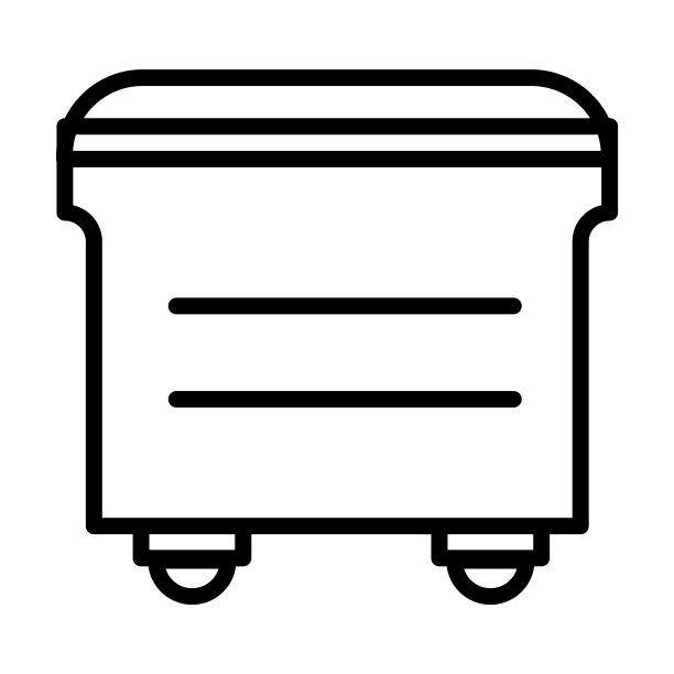 清理收集的垃圾箱图标。瘦线性垃圾箱，垃圾，废物轮廓图标孤立在白色背景。直线矢量垃圾桶标识，网络和移动符号。图片下载