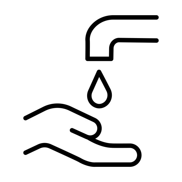 手洗图标从清洁收集。薄线性手洗，洗，清洁轮廓图标孤立在白色背景。线矢量洗手标志，网页和移动的符号。图片下载