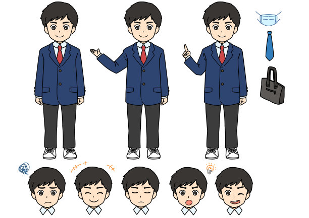 穿着运动夹克的男学生，他们指导和目漱石图片下载