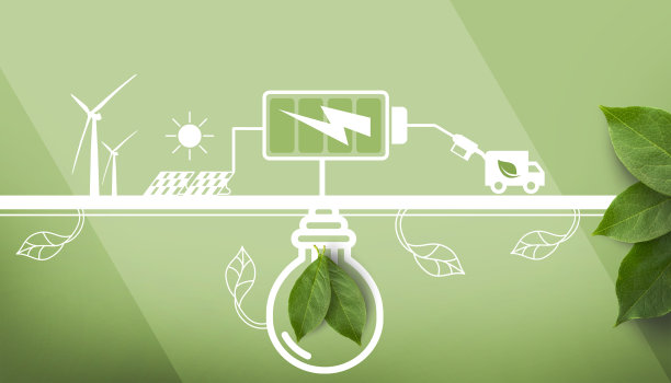 抽象的背景。绿色旗帜上的可再生能源概念和生态地球日。节约环境，节约，保护，离开，生态，横幅，网站-3d渲染图片下载