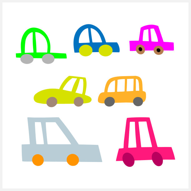 汽车图标孤立。孩子们手绘艺术。矢量插图。每股收益10图片下载