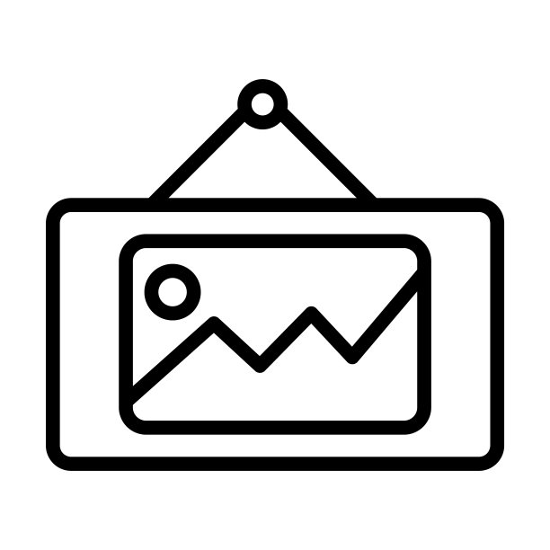 图片在框架图标从艺术收藏。薄线性图片在框架，图片，框架轮廓图标孤立在白色背景。线矢量图片在框架标志，网络和移动符号。图片下载