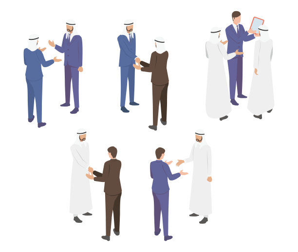 中东商人等距插图集图片下载