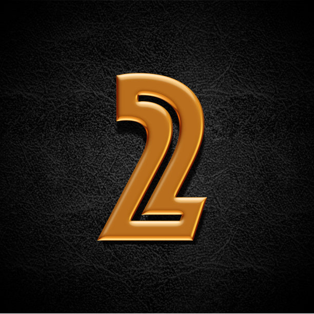 3d渲染，黑色背景上的金色字母，2号图片下载