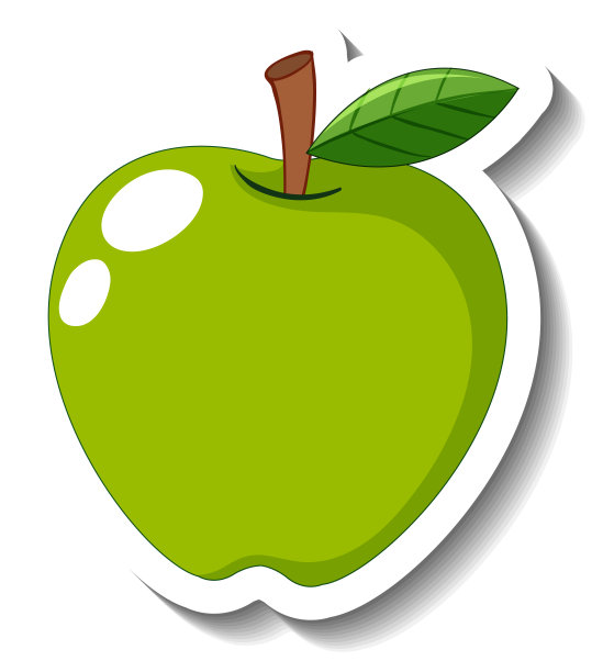 绿苹果孤立在白色背景上图片下载