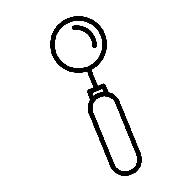 从牙医收集的嘴镜图标。薄线性口镜，医学，牙科轮廓图标孤立在白色背景上。线矢量口镜符号，表示网络和移动。图片下载