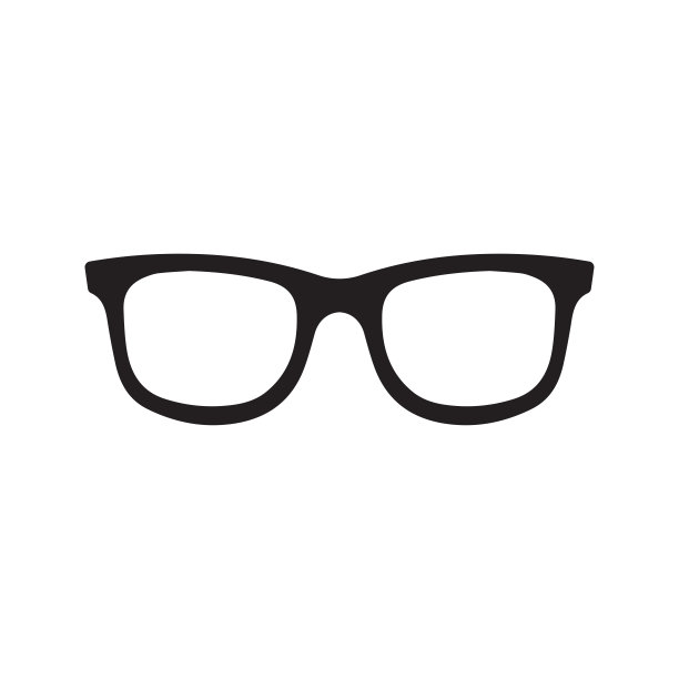 眼镜图标矢量插图黑色图片下载