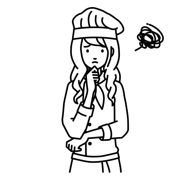 一个女厨子用手指托着下巴站不起来图片下载