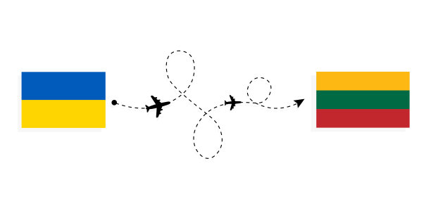 飞行和旅行从乌克兰到立陶宛的客机旅行概念图片下载