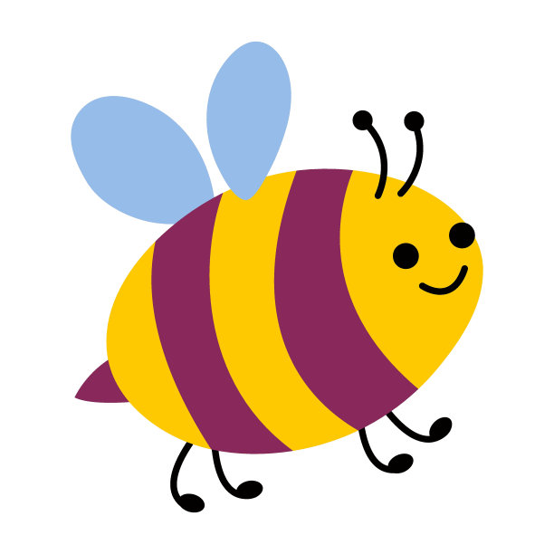 可爱的手绘蜜蜂。图片下载