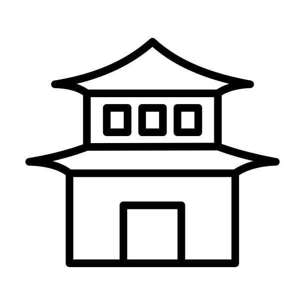 从建筑物收集宝塔图标。薄线形宝塔，旅游，建筑轮廓图标孤立在白色背景上。线矢宝塔符号，网络和移动符号。图片下载