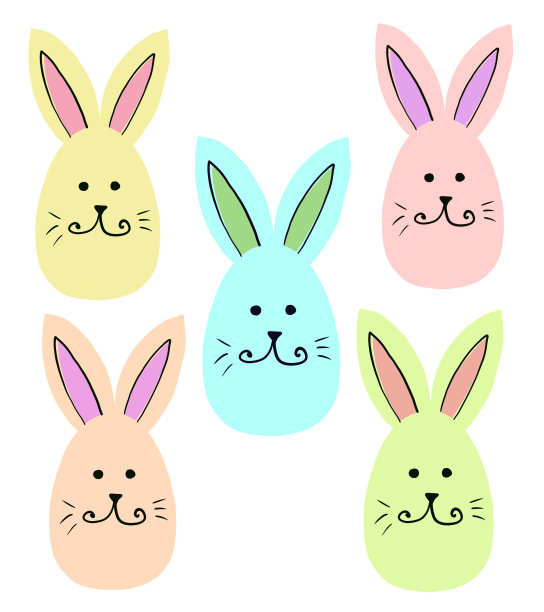 复活节多色蛋扁平风格。贺卡的设计元素图片下载