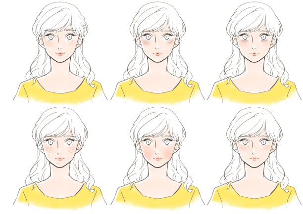 女性患毛孔、粉刺、斑点雀斑、黄褐斑等。图片下载