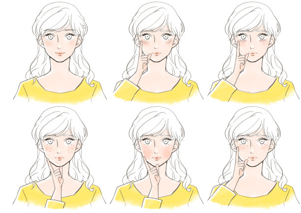 患有毛孔粗大、痤疮、斑点雀斑、黄褐斑等症状的妇女。图片下载