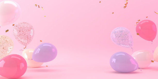 情人节和母亲节贺卡，在特殊日子庆祝活动的3D渲染。图片下载