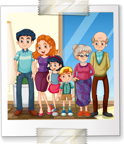 家庭照片在白色背景图片下载