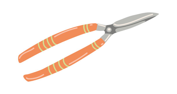 向量孤立的元素。花园剪。花园工具。园艺。春天。白色背景上的彩色图像。印刷用于包装设计。图片下载