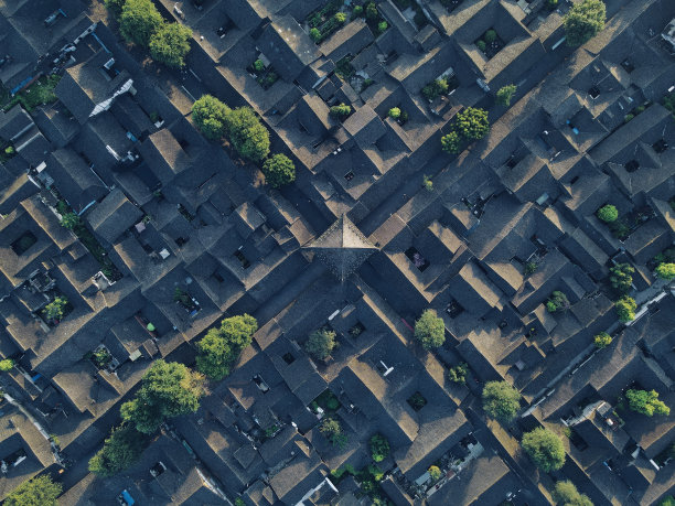 鸟瞰阆中市，四川北部，中国图片下载