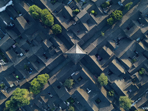 鸟瞰阆中市，四川北部，中国图片下载