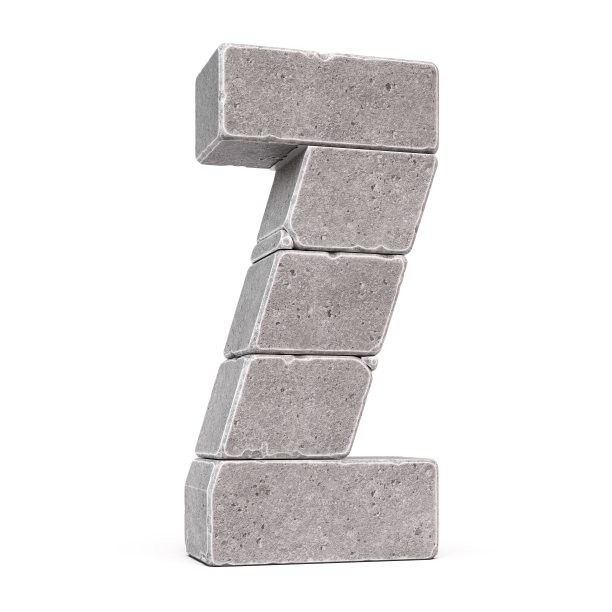 石头字体，用石块制作的字母3d渲染，字母Z图片下载