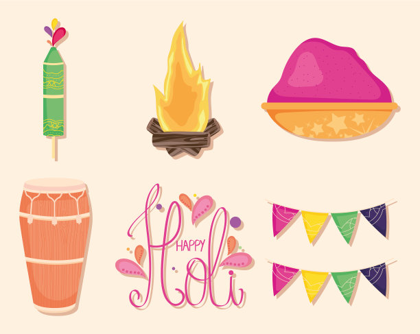 快乐胡里节图标集图片下载