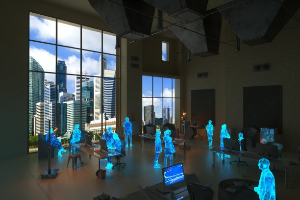 在城市天际线的元世界工作图片下载