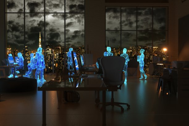 在东京天际线的元世界工作图片下载