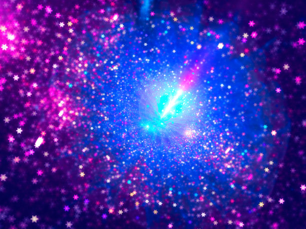 抽象节日模糊背景与星星和灯光效果图片下载