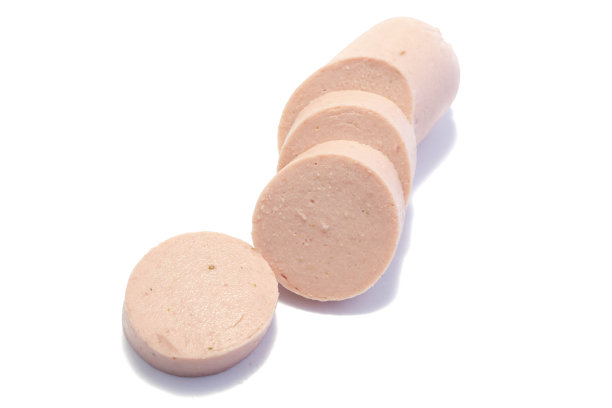 白色背景上孤立的猪肉香肠图片下载