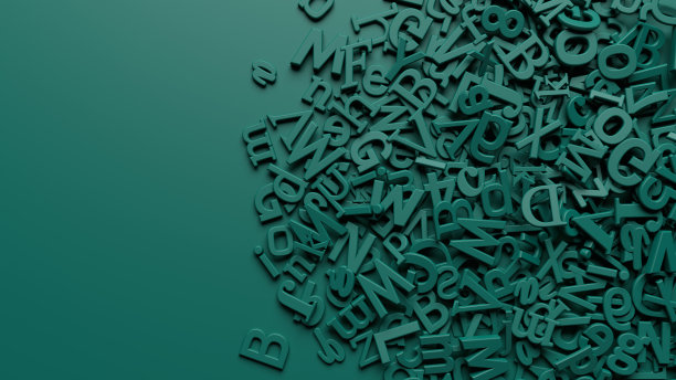 渲染的3D绿色汽油字母在绿色的背景图片下载