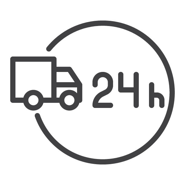 24小时送货服务线性图标图片下载