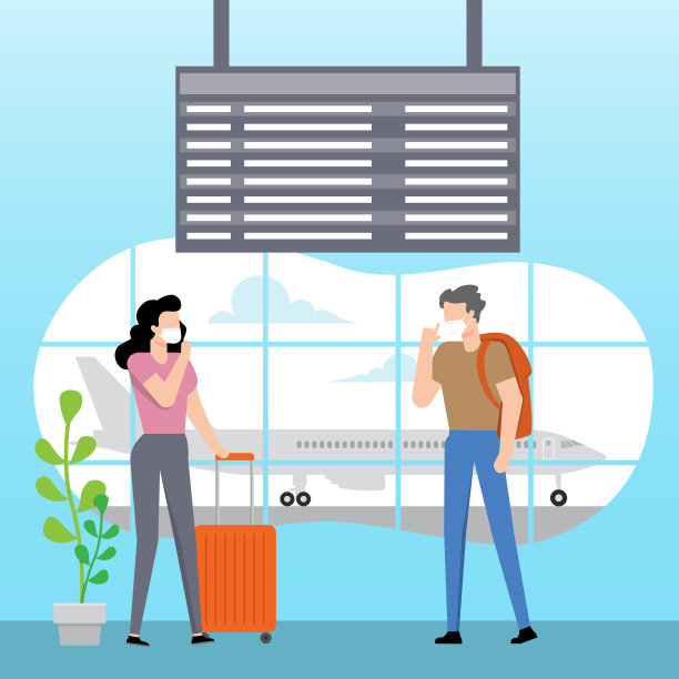 机场内部与乘客概念图片下载