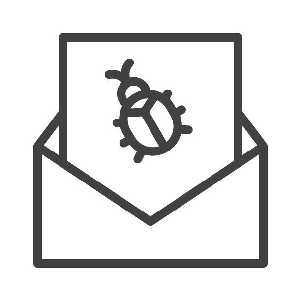 病毒邮件线条图标图片下载