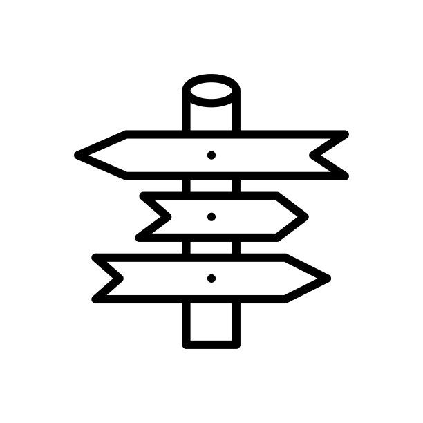 “Icon”表示方向路径。线人，地图，位置，十字路口，路线。矢量符号在简单的风格孤立在白色背景。原始尺寸64x64像素。图片下载