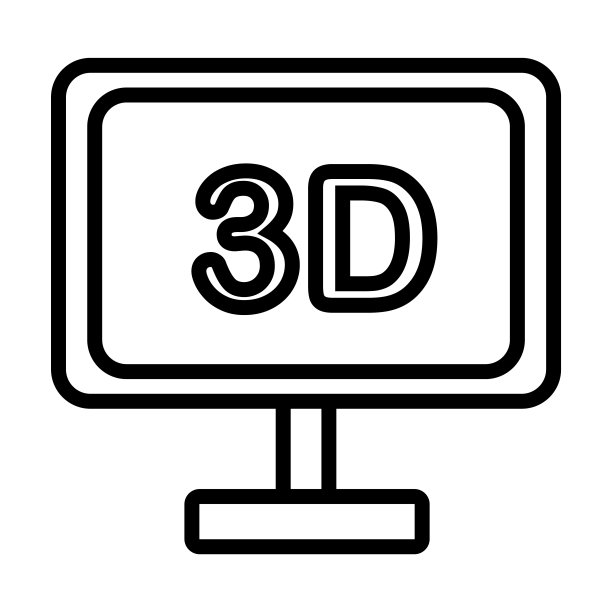 3d屏幕图标从电影院收集。薄线性3维屏幕，屏幕，维轮廓图标孤立在白色背景上。线向量3维屏幕符号，符号为网和网。图片下载