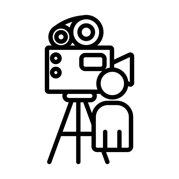 来自电影收藏的摄影师偶像。薄线性摄影师，电影，导演轮廓图标孤立在白色背景。线矢量相机符号，网络和移动的符号。图片下载