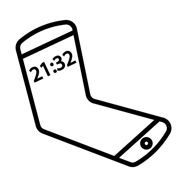 移动灵活显示图标从人工智能和未来技术收集。薄线性移动灵活显示，屏幕，灵活的轮廓图标孤立在白色背景。线。图片下载