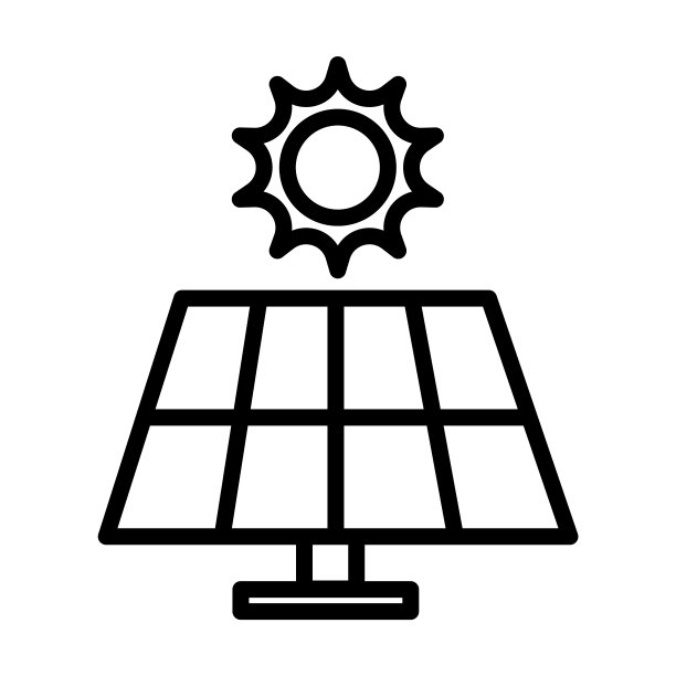 太阳能电池板图标从生态收集。薄线性太阳能电池板，太阳能，太阳轮廓图标孤立在白色背景。线矢量太阳能电池板标志，网络和移动符号。图片下载