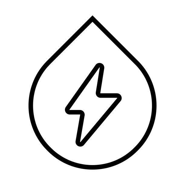 来自生态采集的水能图标。薄线性水能，生态，能源轮廓图标孤立在白色背景。线矢量水能符号，网络和移动符号。图片下载