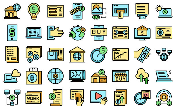 赚钱在线图标轮廓矢量。金融财富图片下载