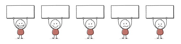 一个空盘子的滑稽棍棒人。图标集。向量图片下载