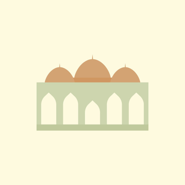 伊斯兰清真寺建筑平面插图图片下载