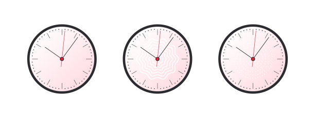 圆的挂钟。时间和时钟图标。简单的经典挂钟。矢量图图片下载