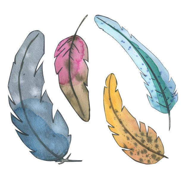 复活节快乐的水彩插画。一组单独的图像。图片下载