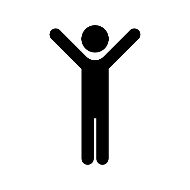 平面插图与手向上的人图标。经营理念。赢家的概念。草图图标。矢量插图。股票的形象。图片下载