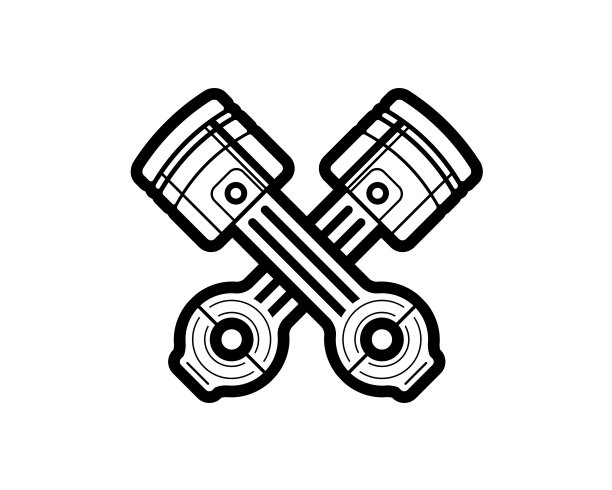 矢量插图的复古交叉活塞图片下载