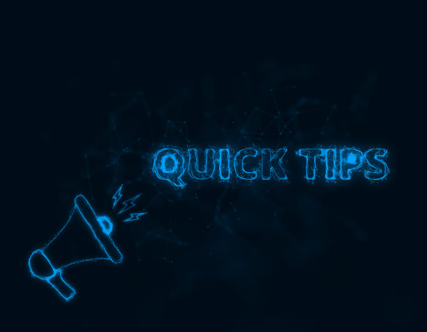 扩音器横幅与文本快速提示。丛状的蓝色发光点和线。抽象的说明图片下载